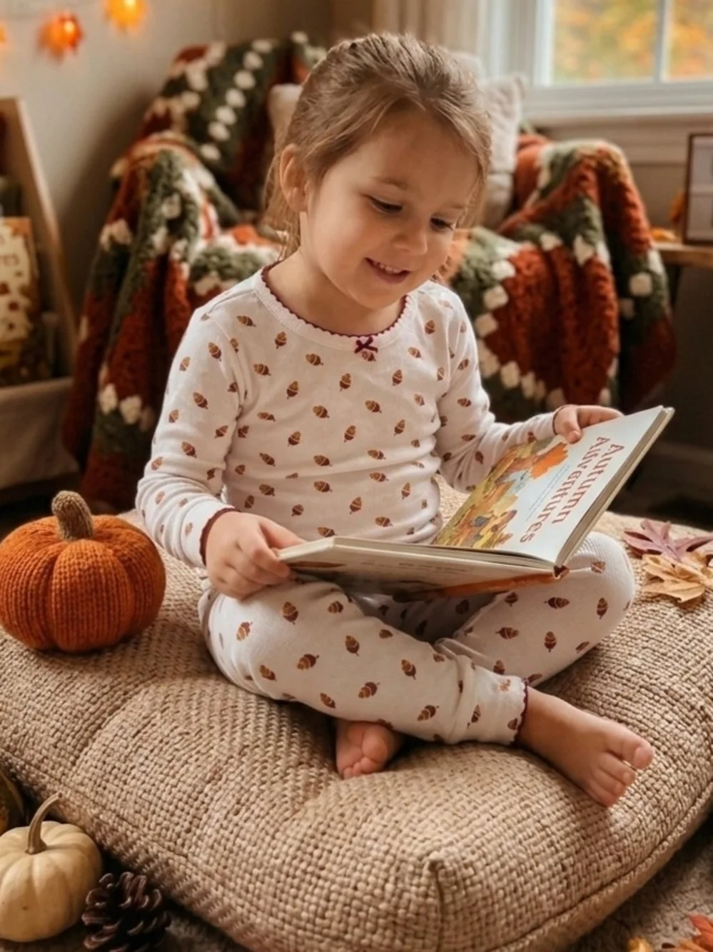 Kids Chick Pea 'Sugar, Spice' Pumpkin Pajama Set Of 2